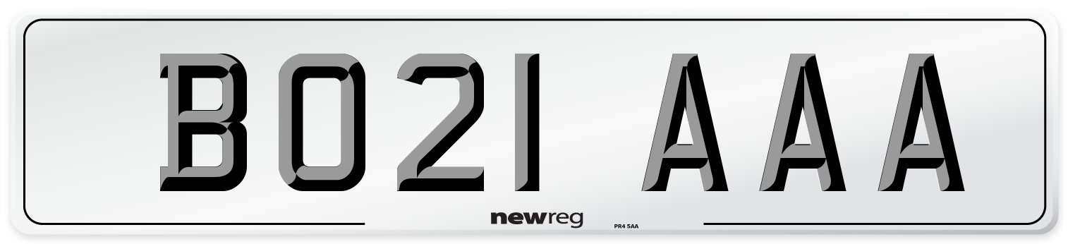 BO21 AAA Number Plate from New Reg